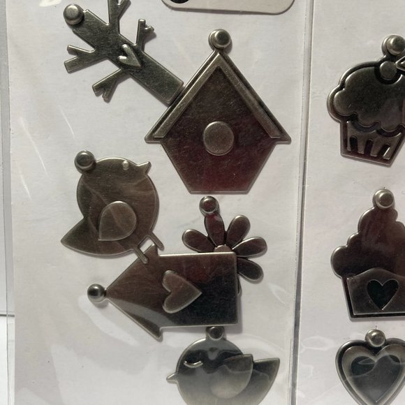 Metal Charms Paper Crafts Card Making Scrapbook Words Cupcake Bird House Flower - Picture 2 of 13